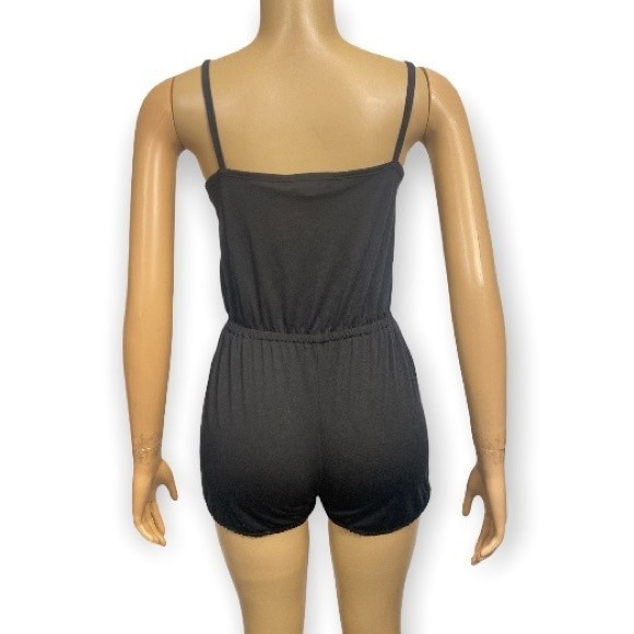 Laugh Out Loud Always Pajamas Shorts Romper Black Size S - Picture 3 of 14